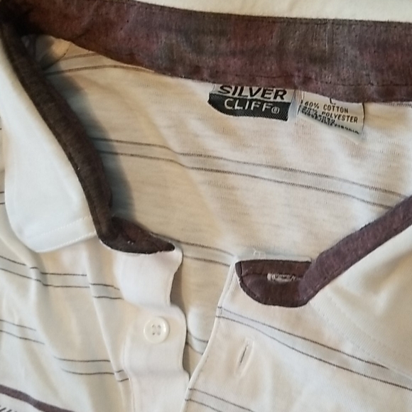 📦3/$20 Silver Cliff Beach Polo T-Shirt Large - Picture 3 of 9